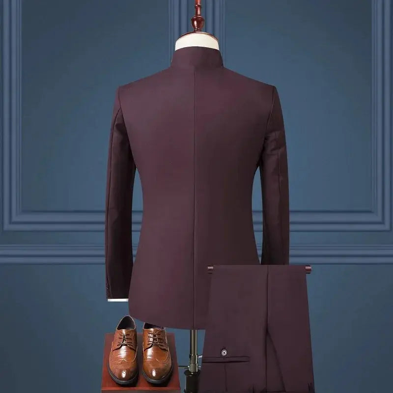 Detail of the fabric blend used in the Command the Room tailored suit.