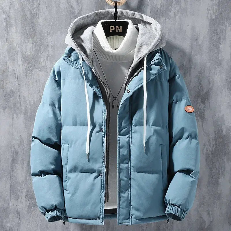 Durable outerwear showcasing full-length zipper and thermal retention features.