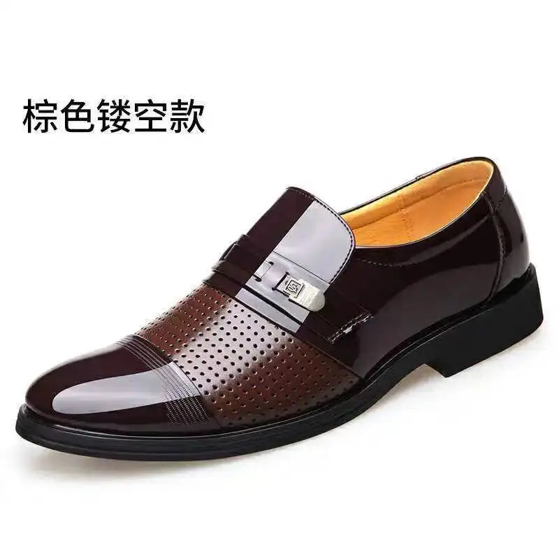 Versatile slip-on business shoes in classic black, ideal for any season.