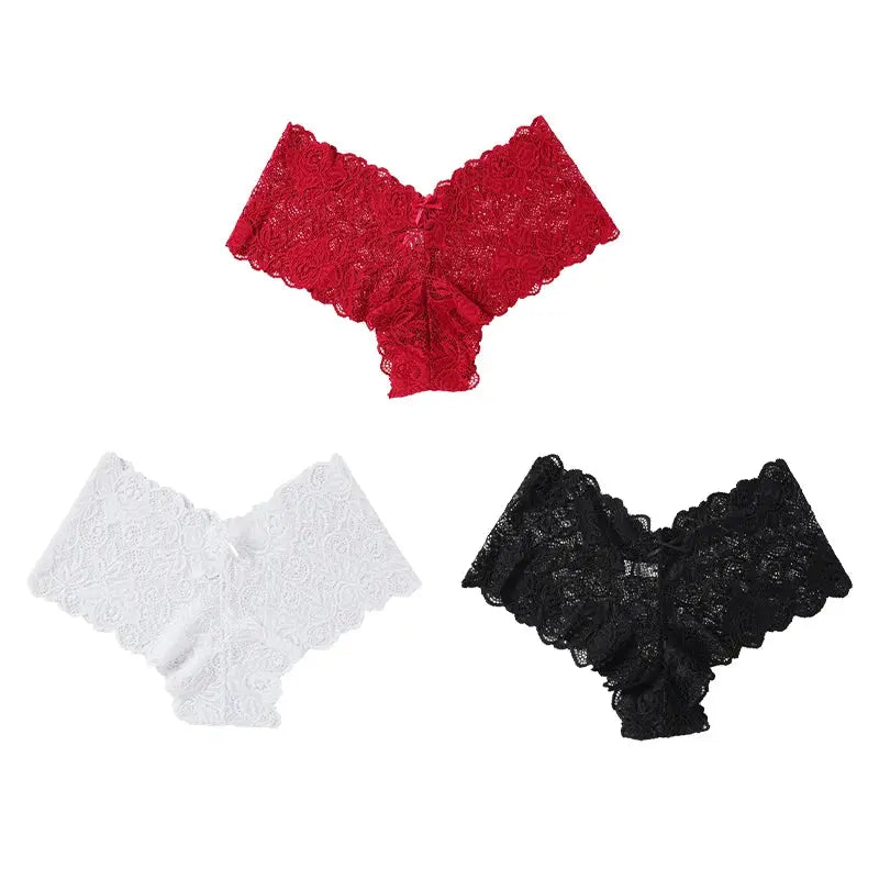 Whisper-Soft Lace Briefs with floral lace pattern, combining comfort and femininity.