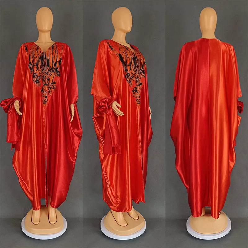 African Ethnic Style Long Dresses for Women 2026 Traditional Printed Patchwork Muslim Abayas Hijab Females Loose Robe Plus Size