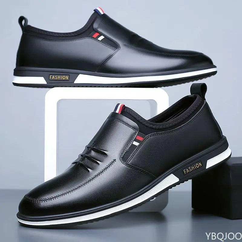 Men's luxe comfort shoes in sleek black, designed for effortless style and all-day wear.