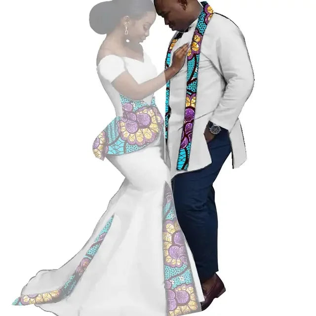 Dashiki Couple African Matching Outfits – Ankara Party Dress & Men's Top
