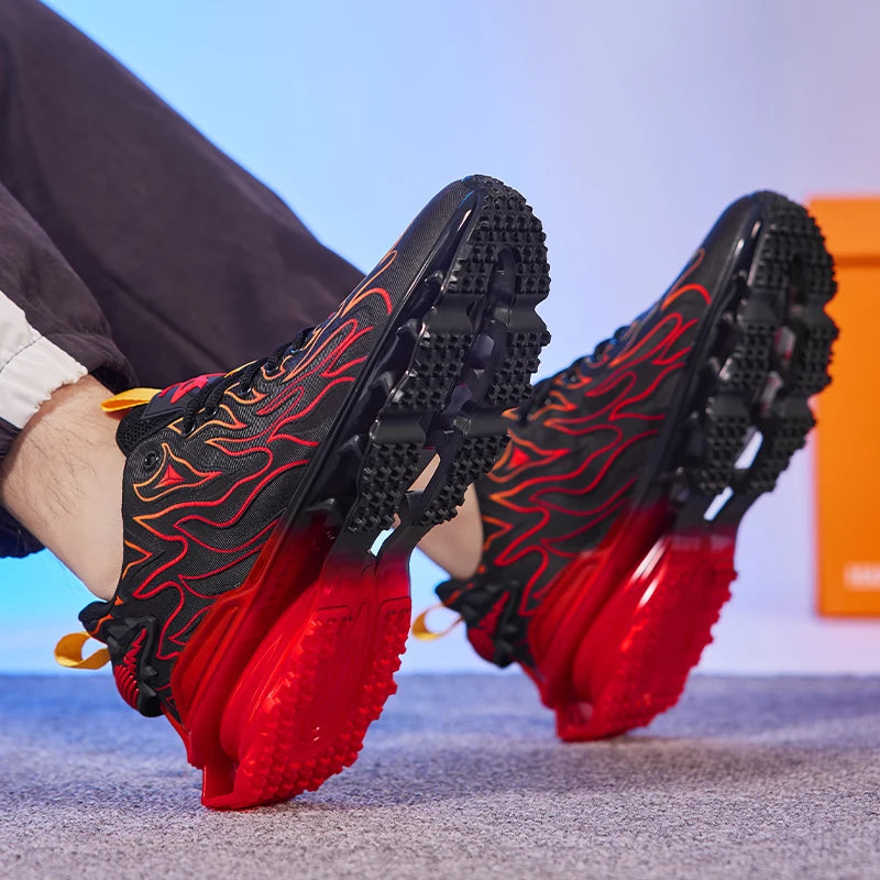 Top view of Breathe Easy sneakers highlighting the breathable mesh upper for cool wear.