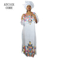 African Bazin Riche Embroidery Design Dress for Women