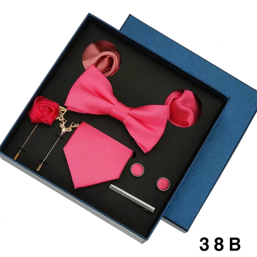 Sophisticated formal wear tie collection in gift-ready packaging for special occasions
