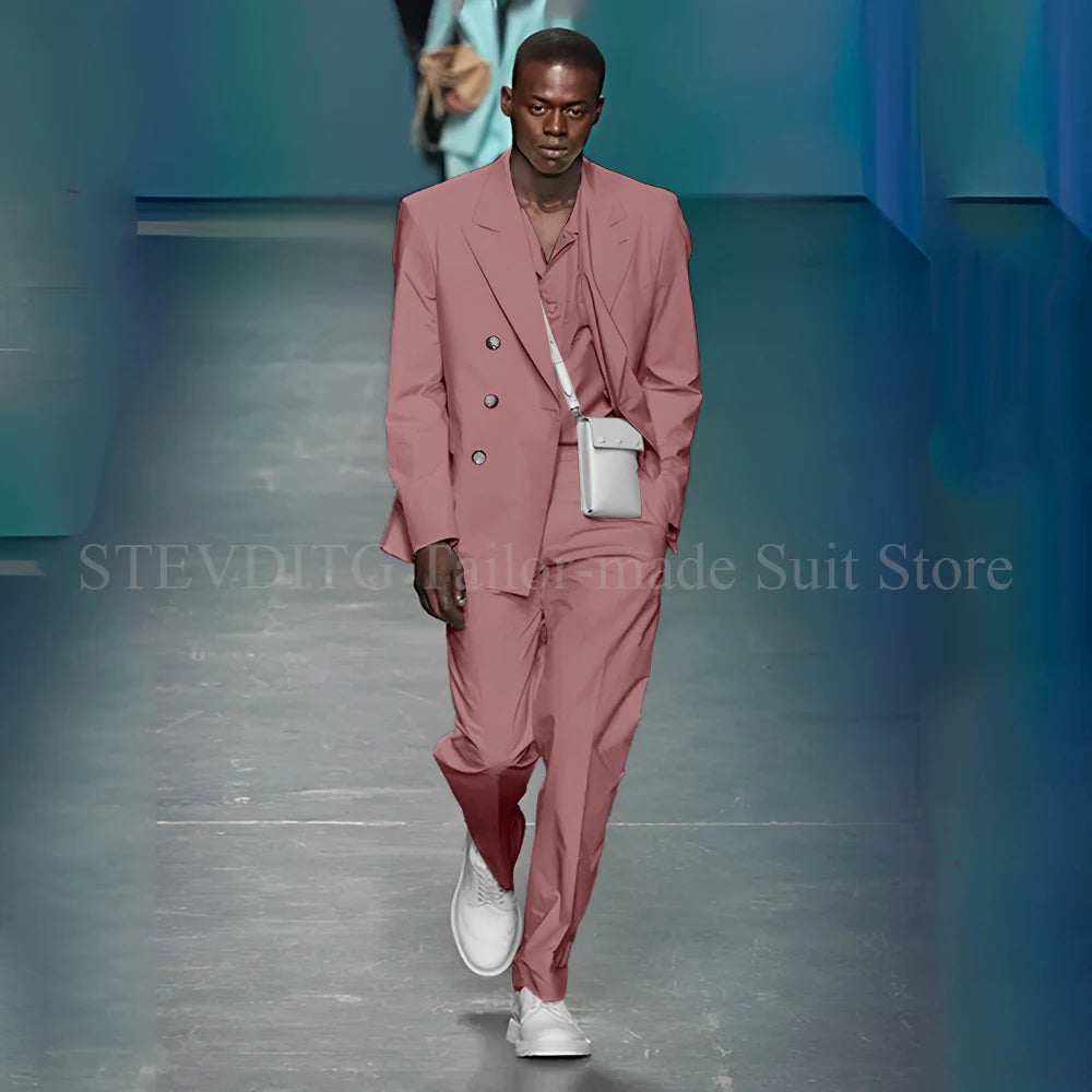 Azure Allure suit on a stylish background, emphasizing its versatility for casual chic events.