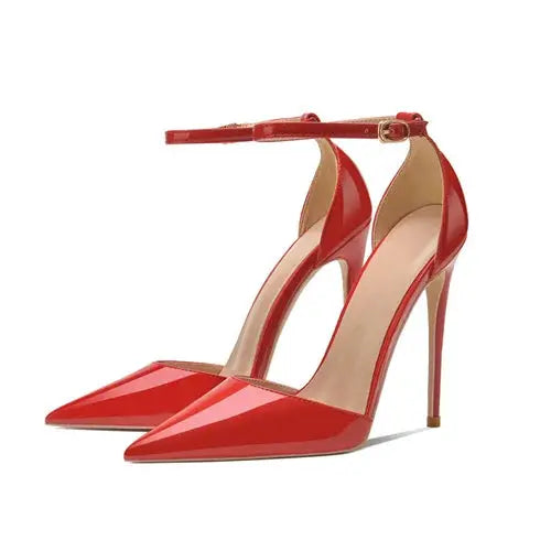 Model wearing Sky-High Stiletto Elegance heels in a chic outfit.