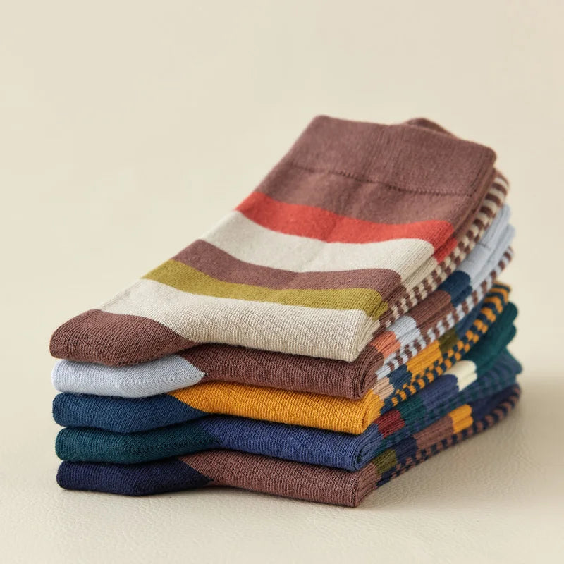 Men's crew socks featuring a unique design, perfect for casual and office wear.
