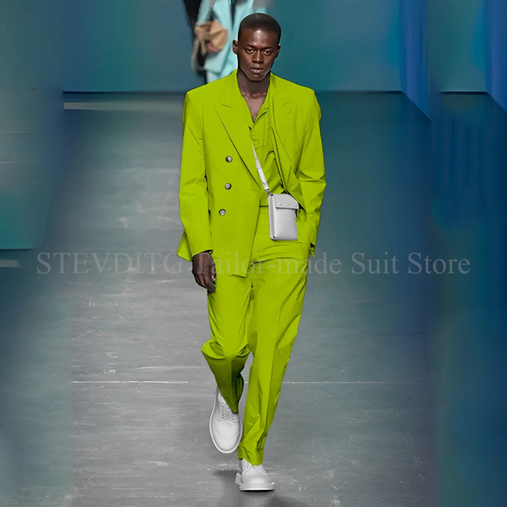 Azure Allure suit displayed with shoes, completing the look for a polished appearance.