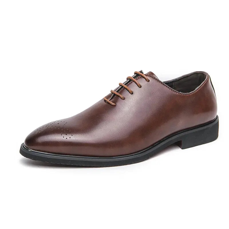 Stylish leather oxfords ideal for professional office wear.