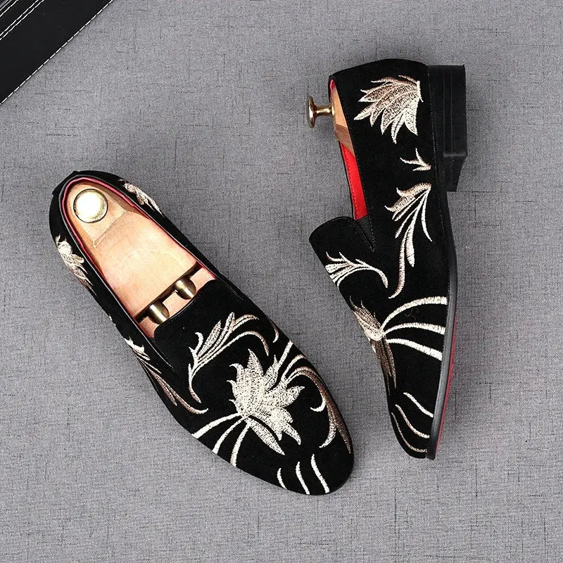 Side view of stylish Whisper-Soft Suede Loafers, perfect for formal events and parties.