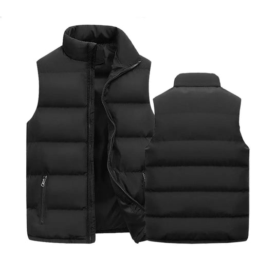 Autumn Breeze Vest in deep navy, featuring a warm cotton lining and lightweight design.