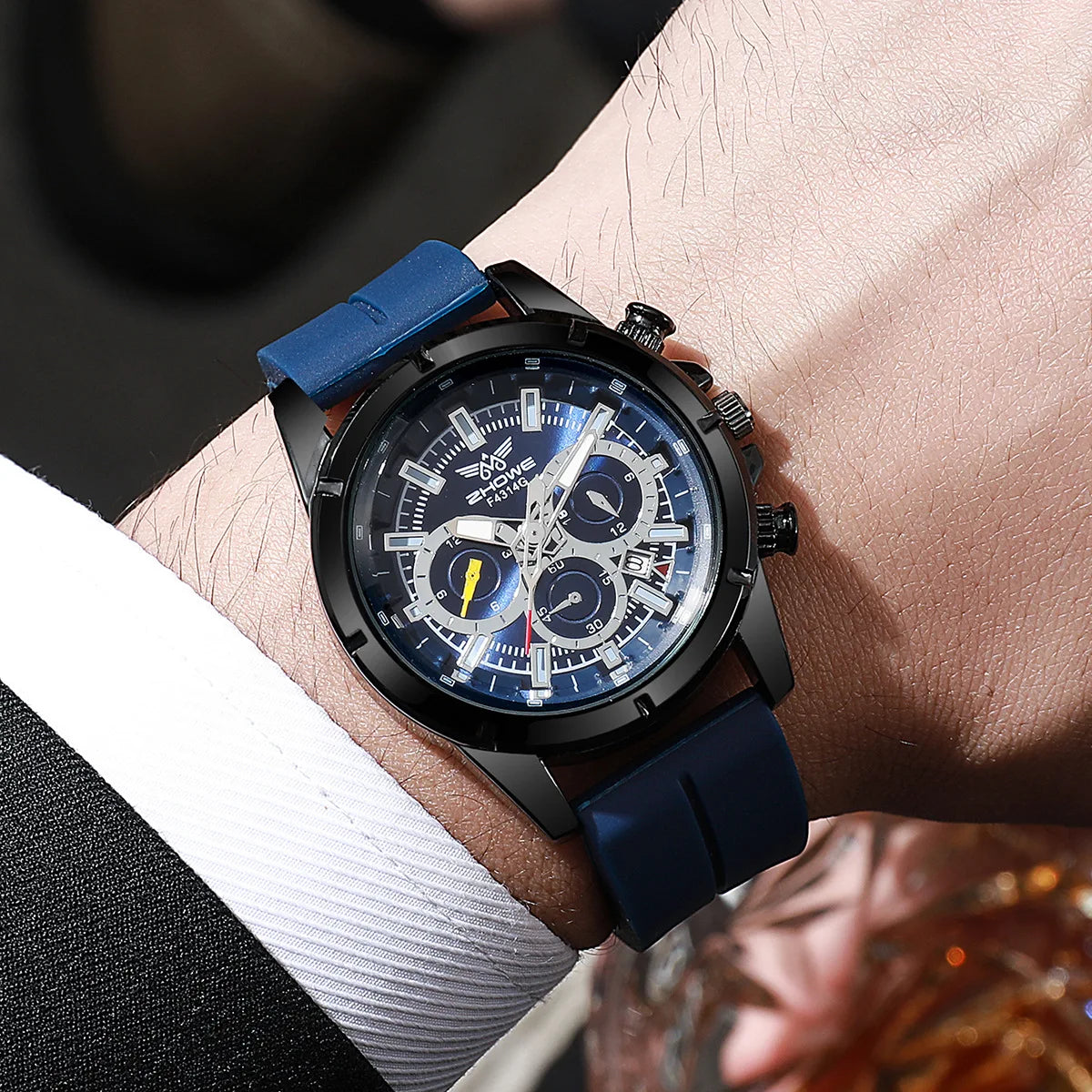 Master Time watch displayed on a wrist, highlighting its sleek design.