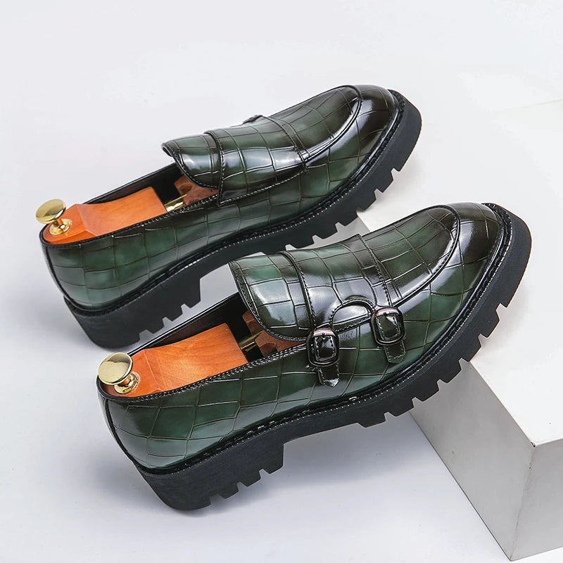 Sophisticated brown leather loafers for men styled with chinos for versatile business casual wear