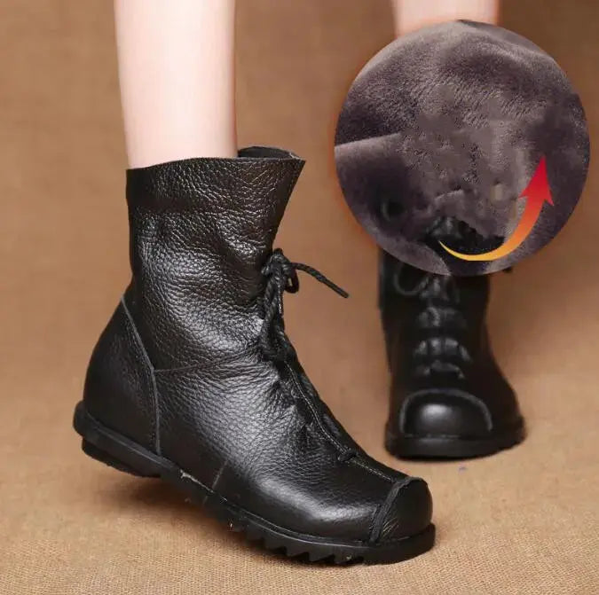 Waterproof winter boots for women, keeping feet dry and cozy on slushy streets.