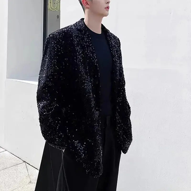 Loose fit design of the Nightfall Sparkle Blazer, ideal for comfort and movement.