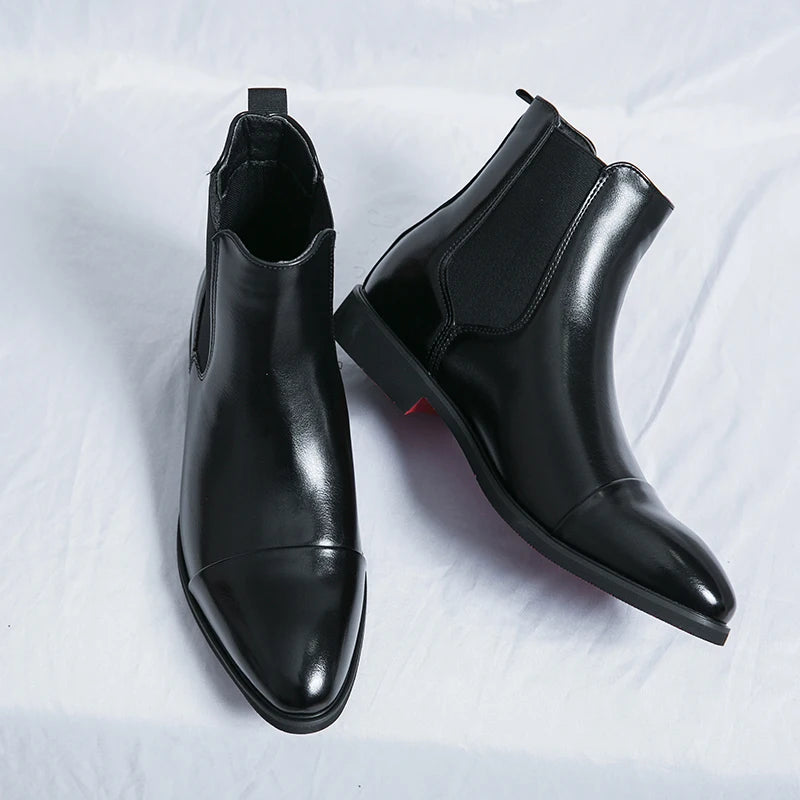 Waterproof Chelsea boots paired with dark denim for versatile styling
