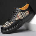 Casual black skate shoes with height-enhancing platform and premium rubber outsole for traction