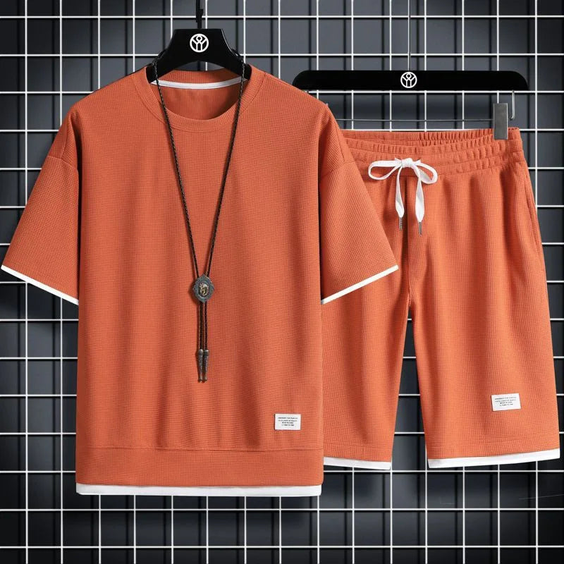 Men's Waffle Knit Tracksuit Set