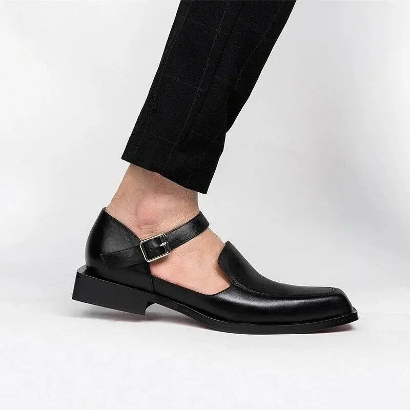 Top-down view of adjustable strap sandals for a comfortable fit.