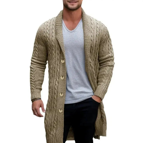 Close-up of the soft polyester fabric of the Autumn Whisper Cardigan, showcasing its durability.