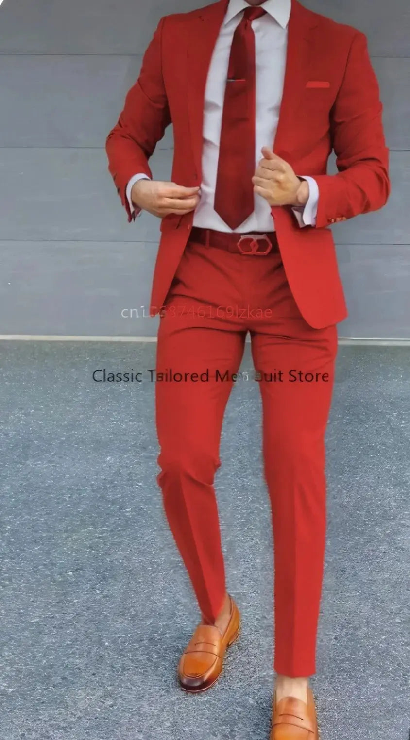 Flat lay of the tailored suit, highlighting its classic design and premium materials.