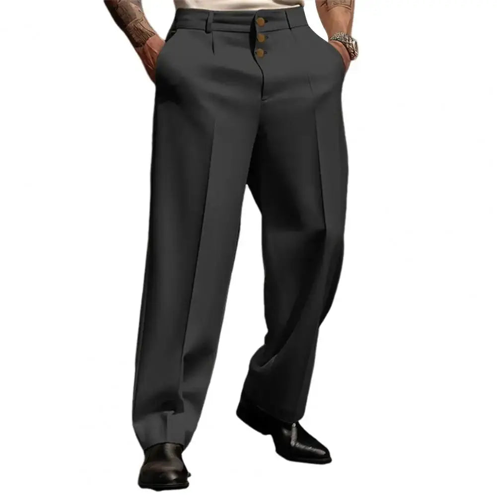 Elegant trousers in light gray, suitable for both formal and casual ensembles.