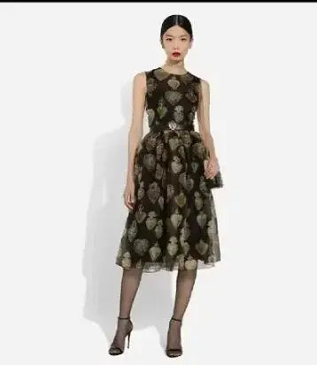 Flat lay of accessories paired with the Midnight Floral Silk Dress, perfect for a summer evening.
