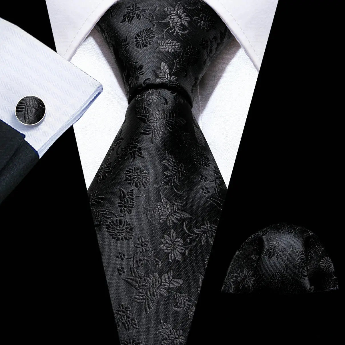 Barry.Wang silk tie set showcasing elegance and professionalism