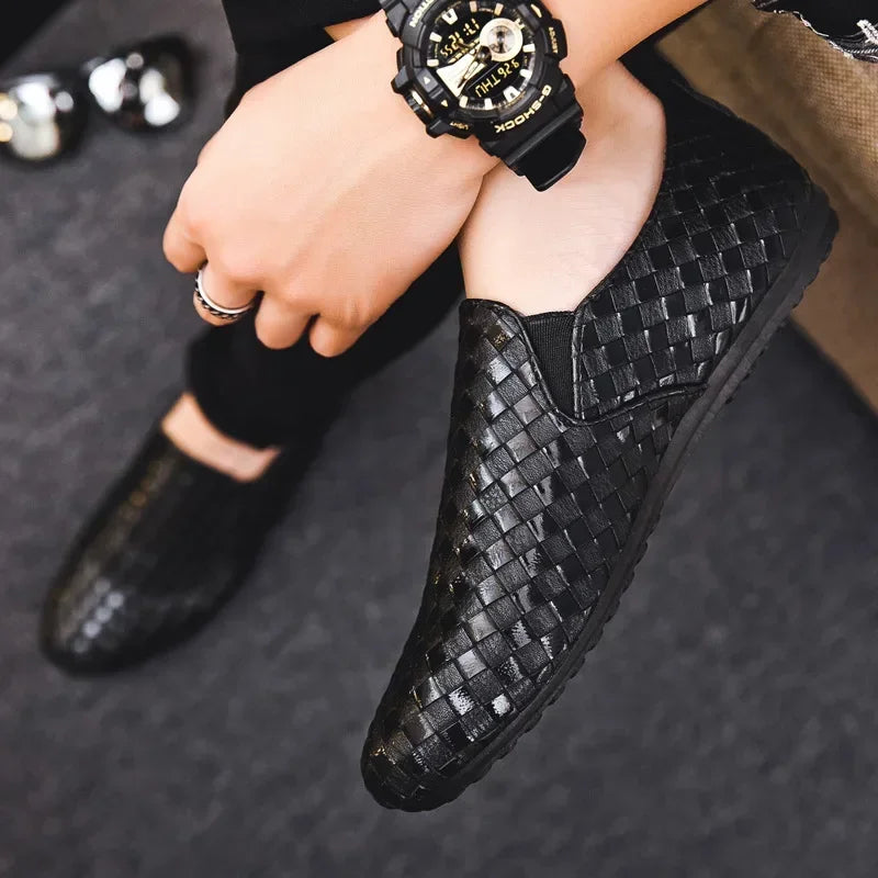 Close-up of Whisper-Soft Loafers showcasing breathable PU and cushioned rubber soles.