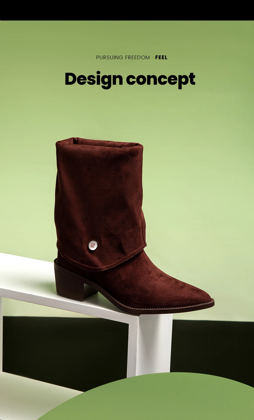 Versatile waterproof slouch boots styled with flowing midi dress for effortless chic