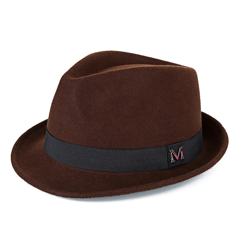 Winter's Charm fedora paired with a stylish winter coat, perfect for seasonal fashion.