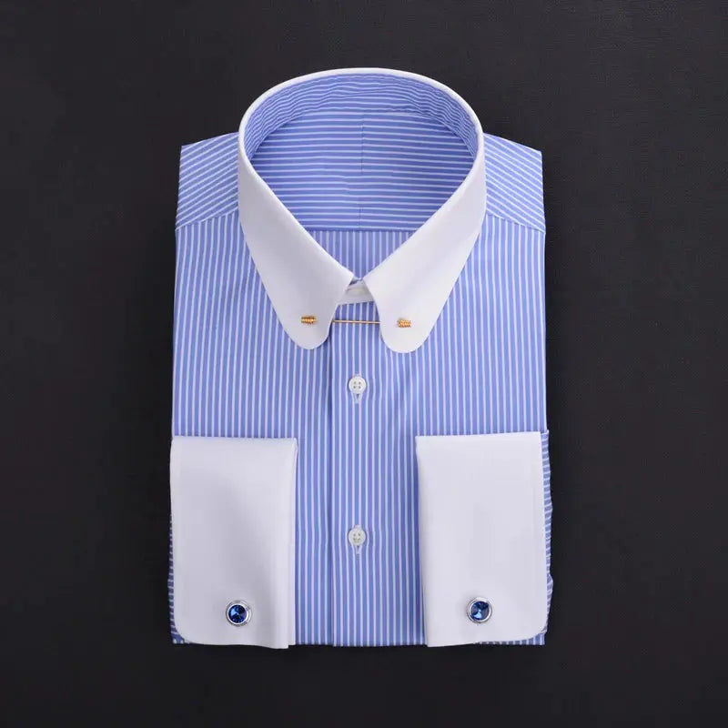Model wearing the Boardroom-Ready shirt, showcasing its tailored fit.