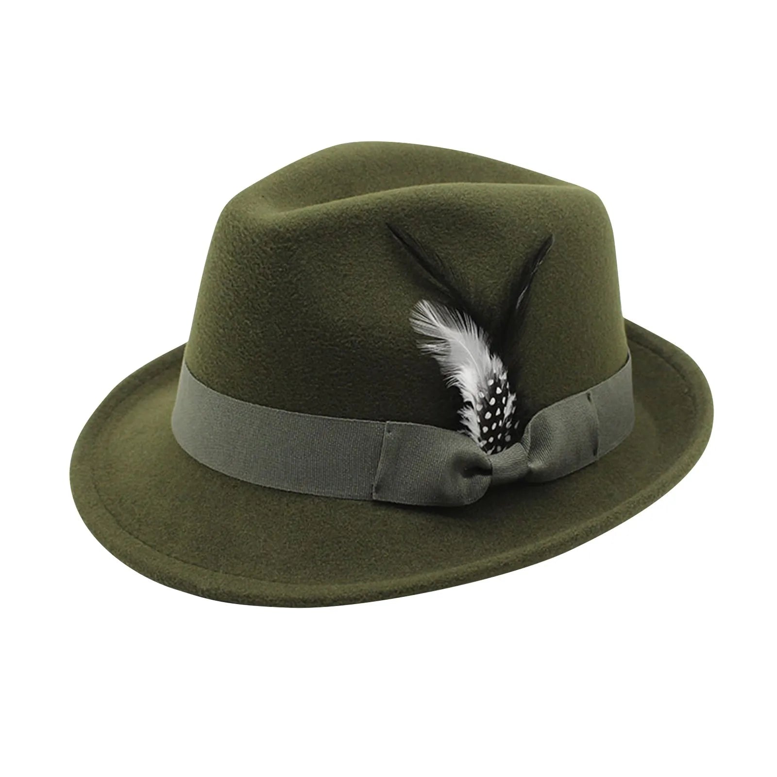 Flat lay of the Autumn Serenade Fedora with autumn leaves, perfect for seasonal elegance.