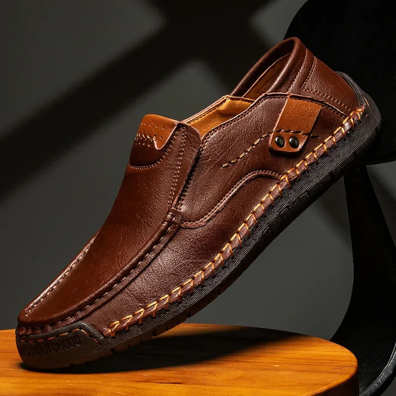 Whisper-Soft Italian loafers in premium cow leather, showcasing sleek slip-on design.