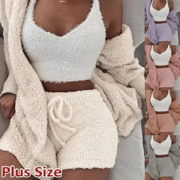 Close-up of the ultra-soft polyester fabric in the Winter Nights Whisper pajama set.