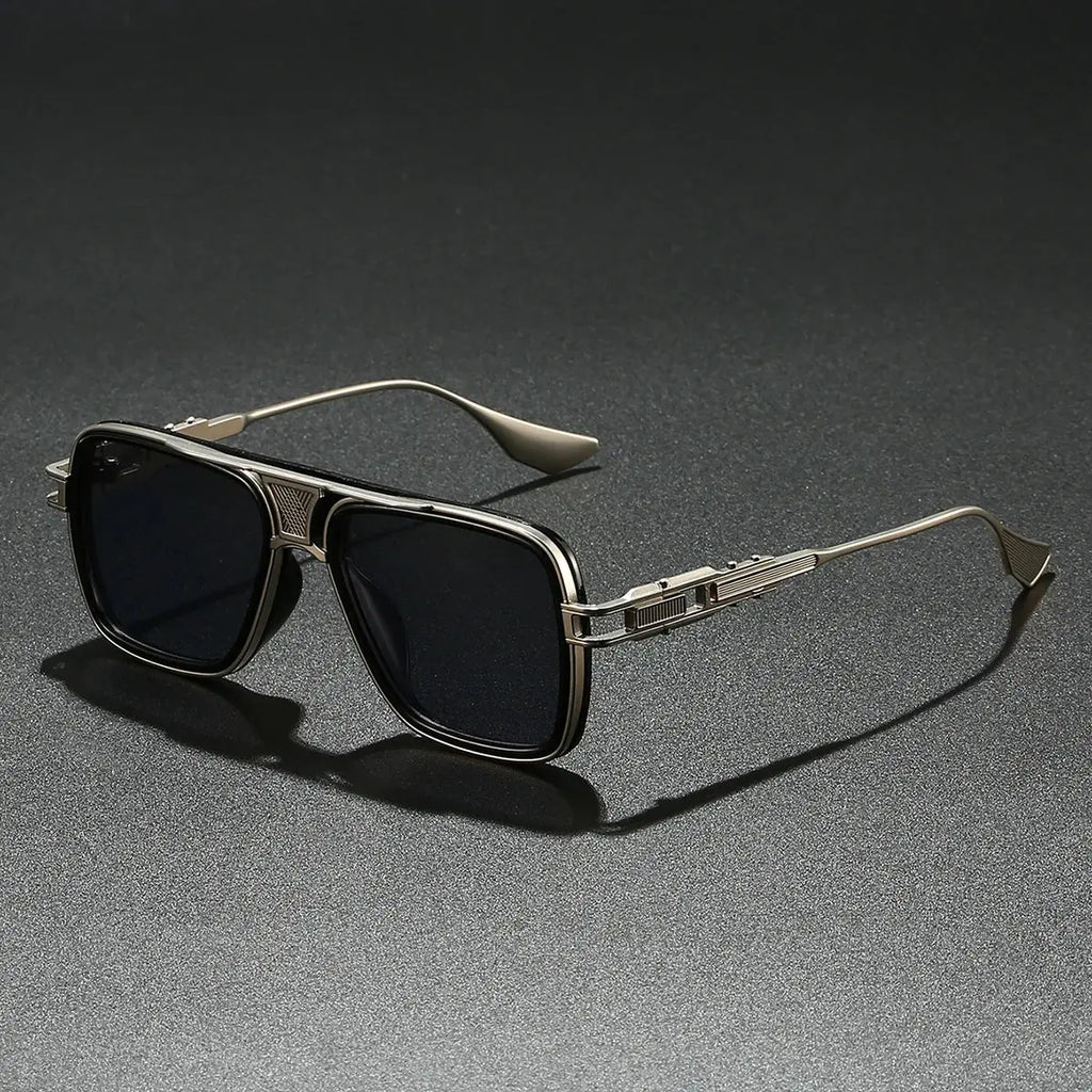 Stylish street style sunglasses featuring a durable metal frame and scratch-resistant lenses.