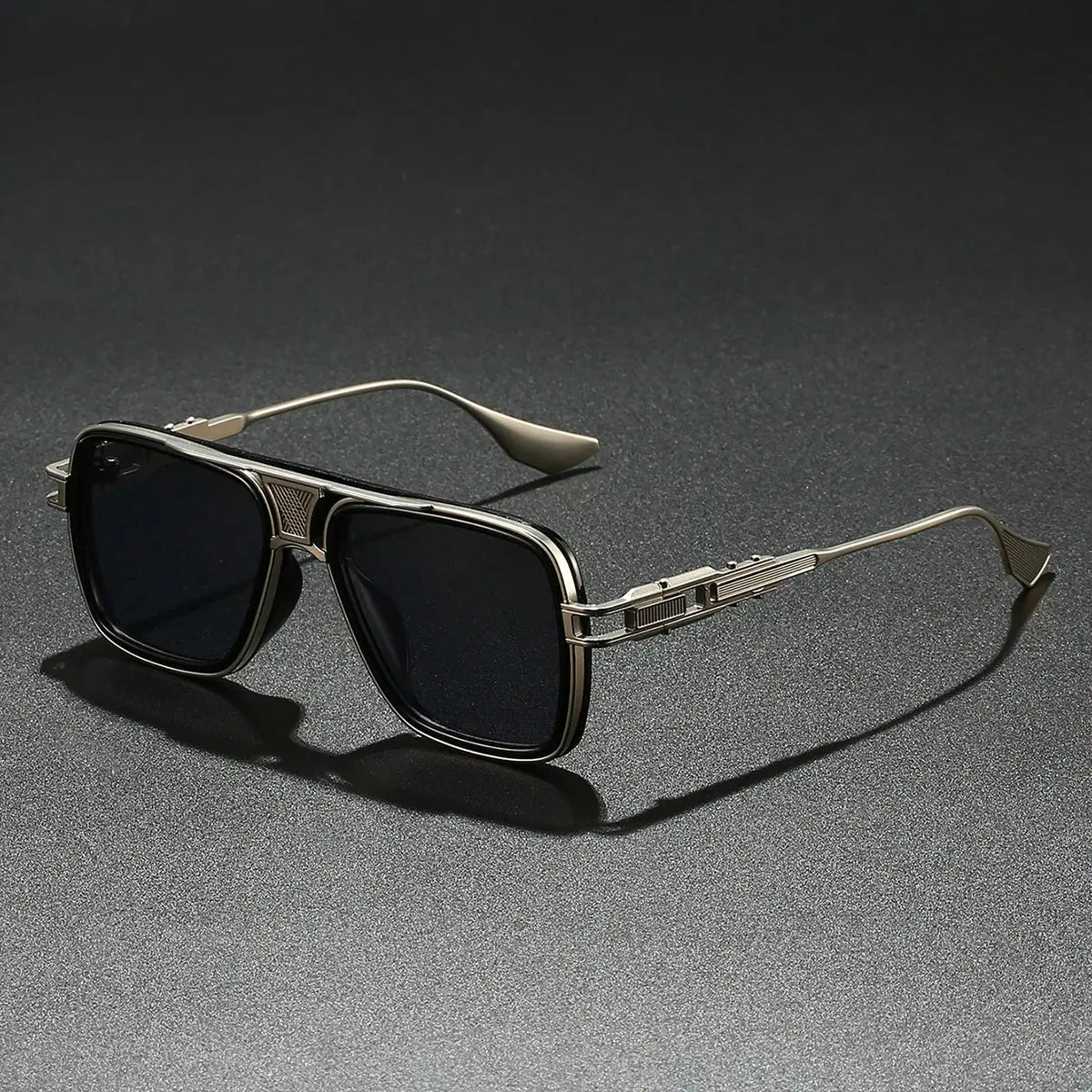 Stylish street style sunglasses featuring a durable metal frame and scratch-resistant lenses.