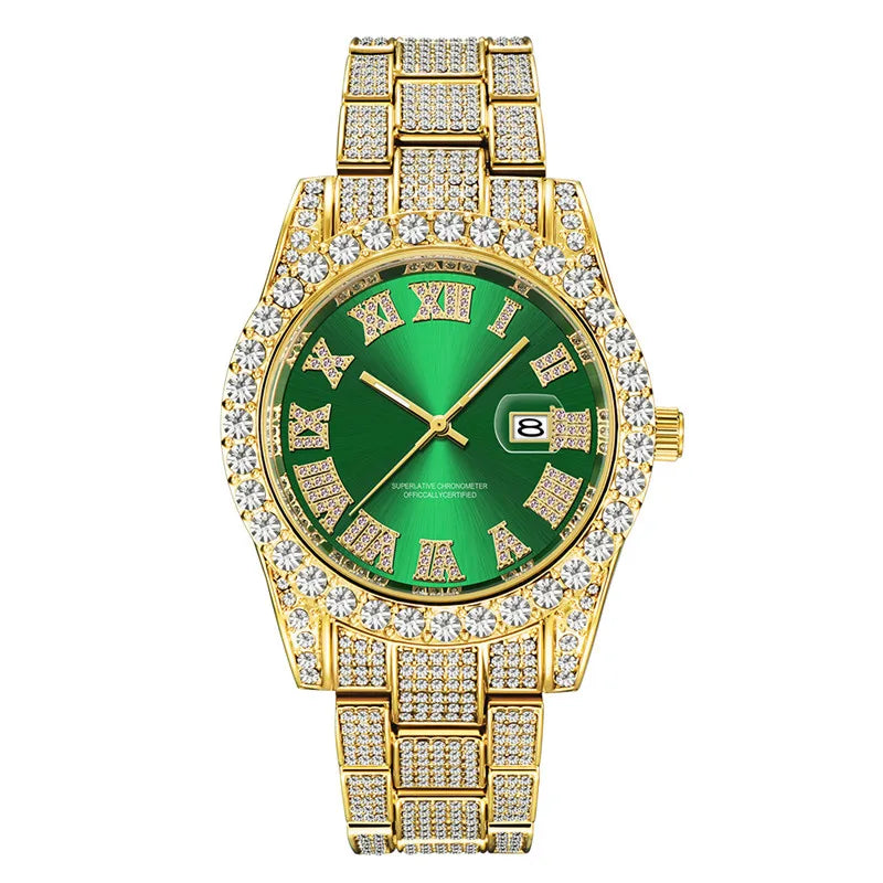 Gold-tone diamond watch designed for the confident modern man.