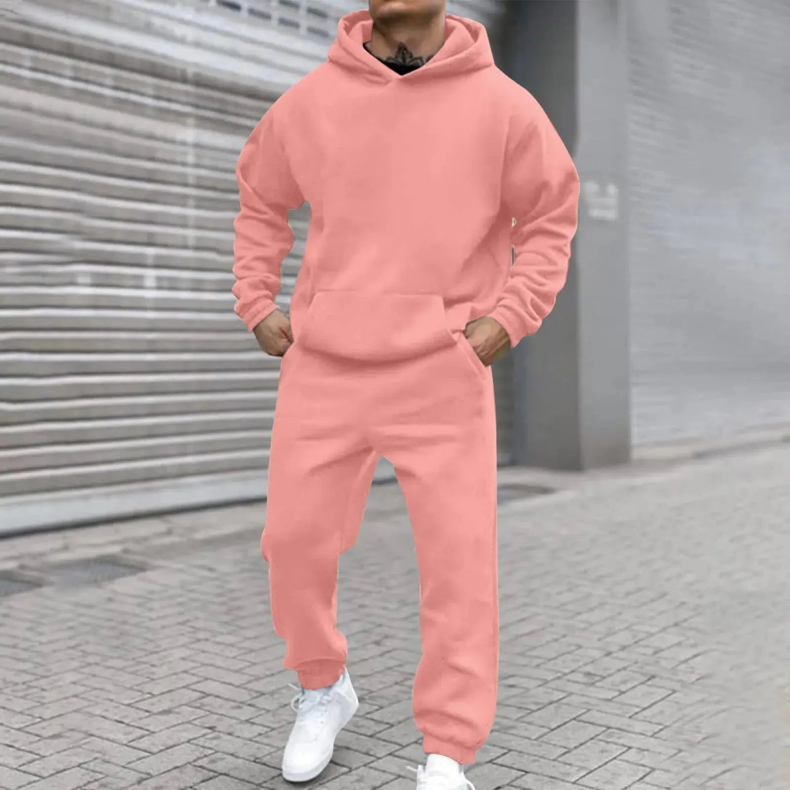 Comfort Unleashed Men's Leisure Suit in a clean aesthetic, perfect for any casual occasion.
