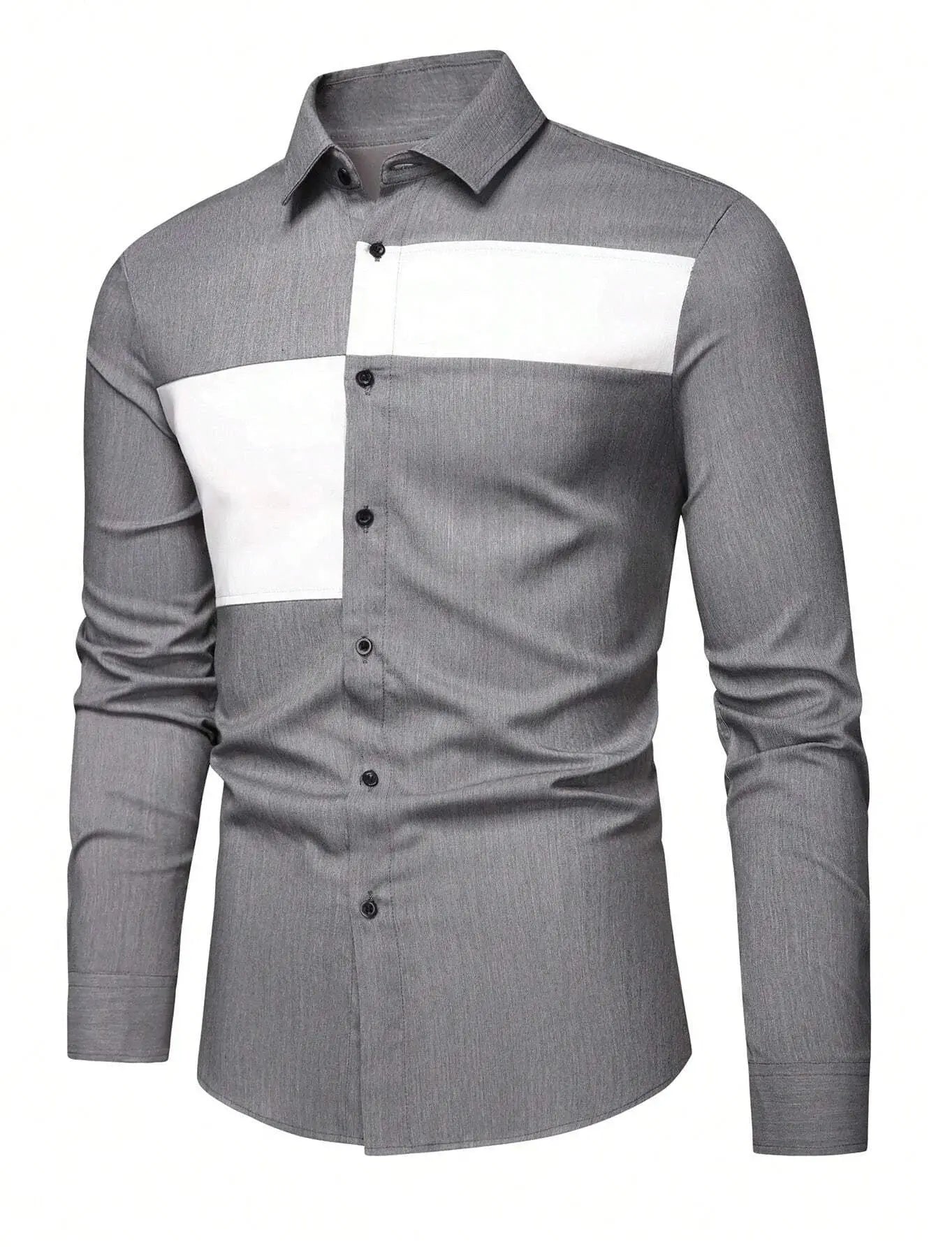 Model wearing Silk Serenity Shirt, demonstrating its polished look and sophisticated style.