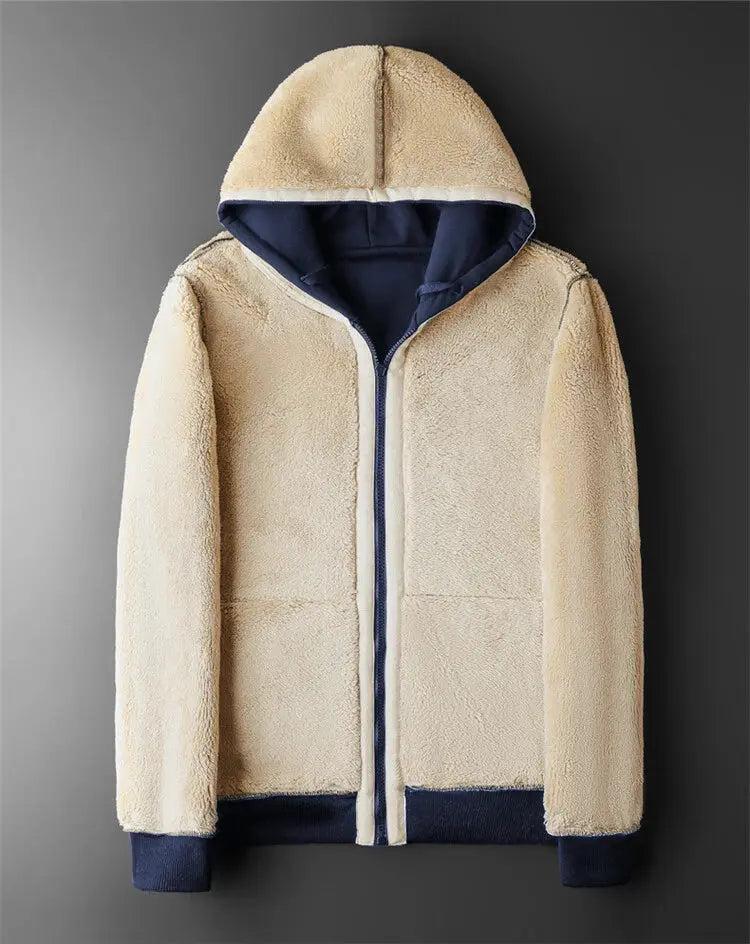Stylish urban winter jacket in navy, designed for cold resistance and comfort.