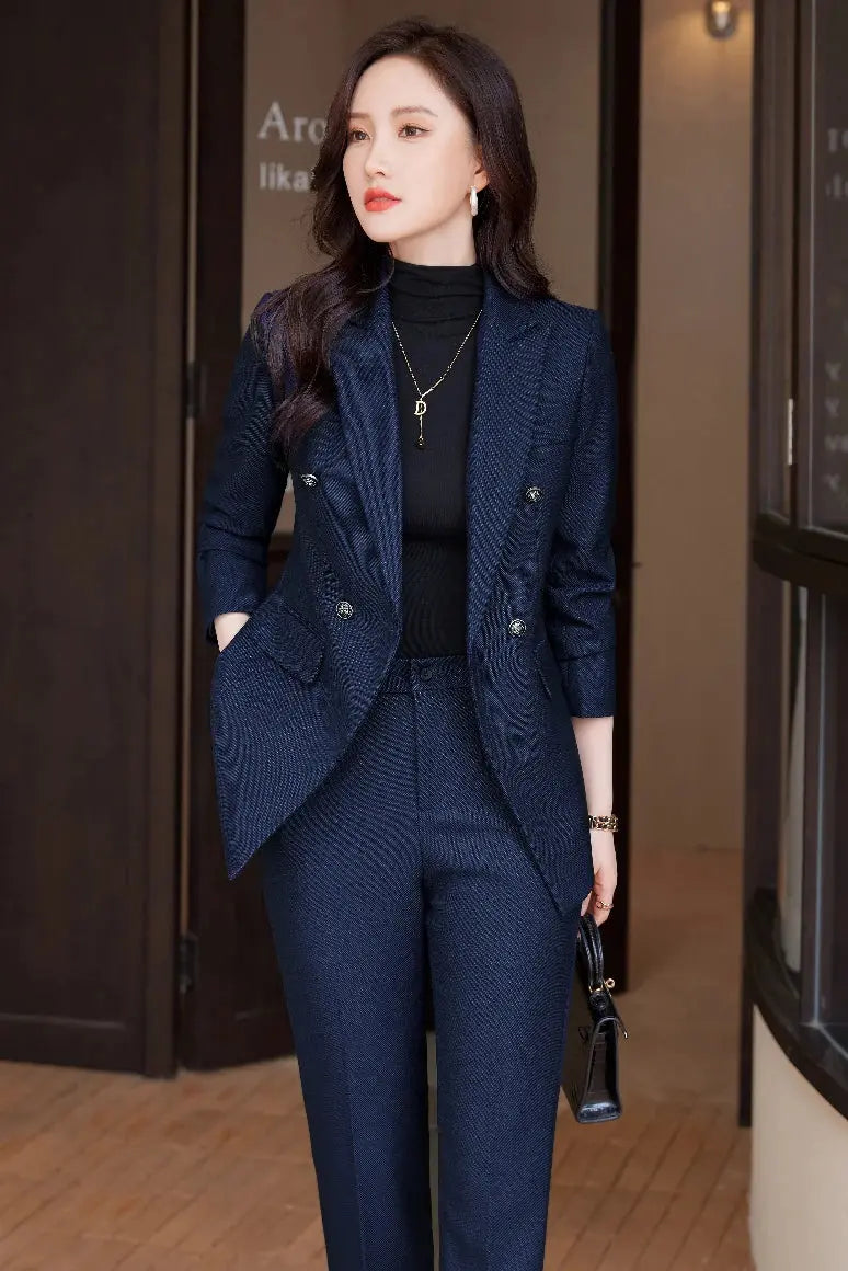 Back view of black pencil pants, emphasizing the empowering fit and professional style.