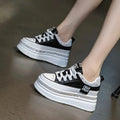 Durable rubber outsole of hidden heel leather sneakers for excellent traction.