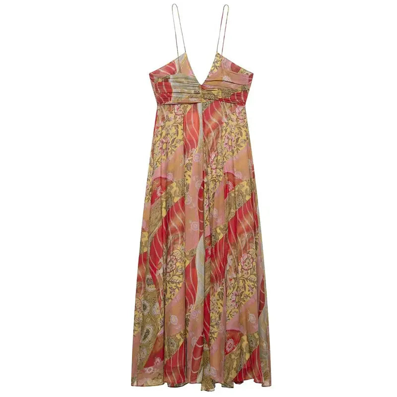 Backless design of the Summer Breeze Midi Dress showcasing playful sophistication and charm.