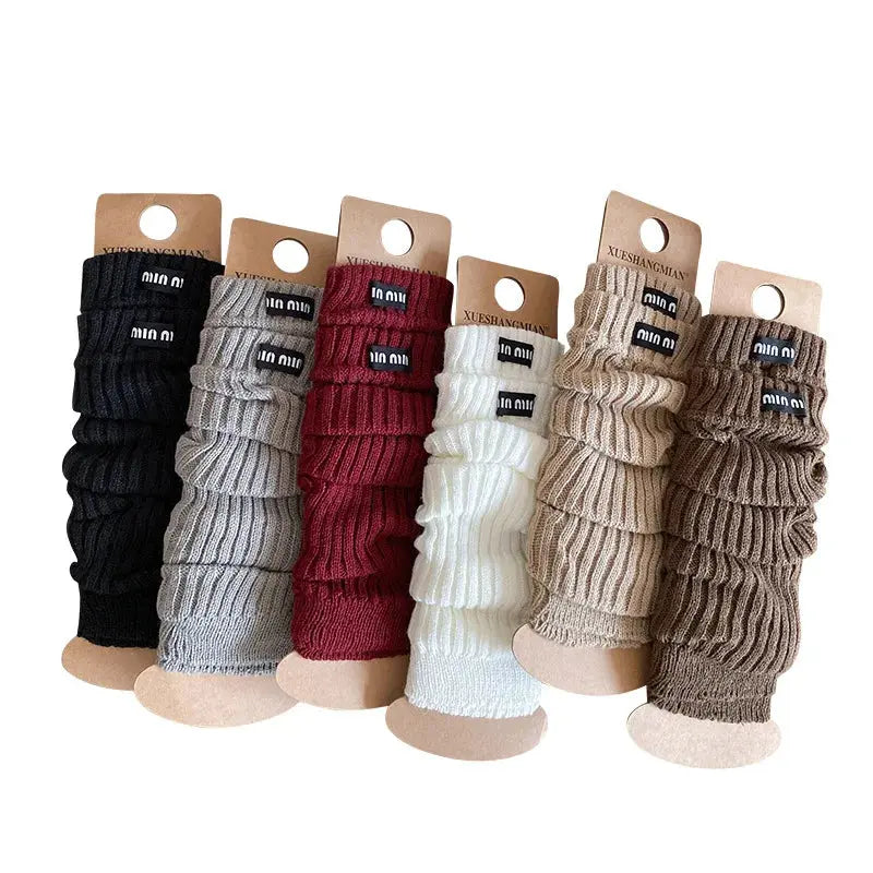 Stylish long tube socks in soft acrylic, ideal for autumn outfits.