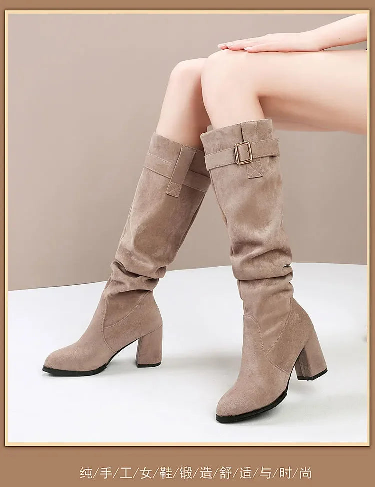 Classic mid-calf boots in waterproof suede perfect for transitional weather