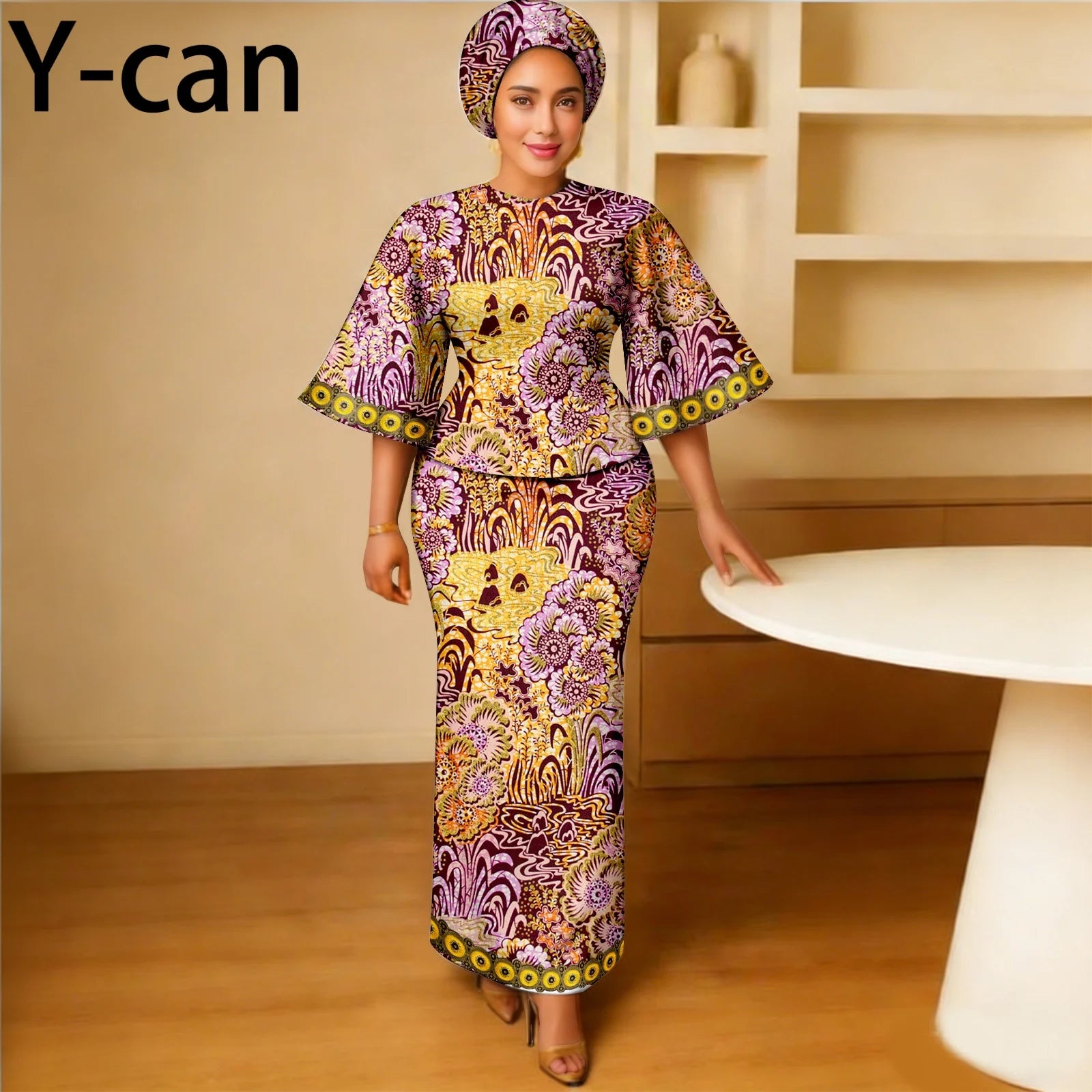 African Traditional Outfits for Women Luxury Top and Slim Fit Skirt Set Bazin Riche Attire for Party Wedding 2626011