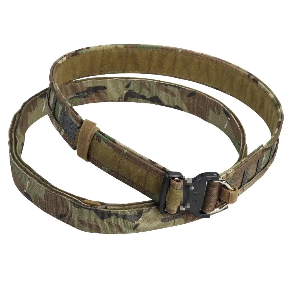 All-season performance tactical belt in matte black for outdoor sports.